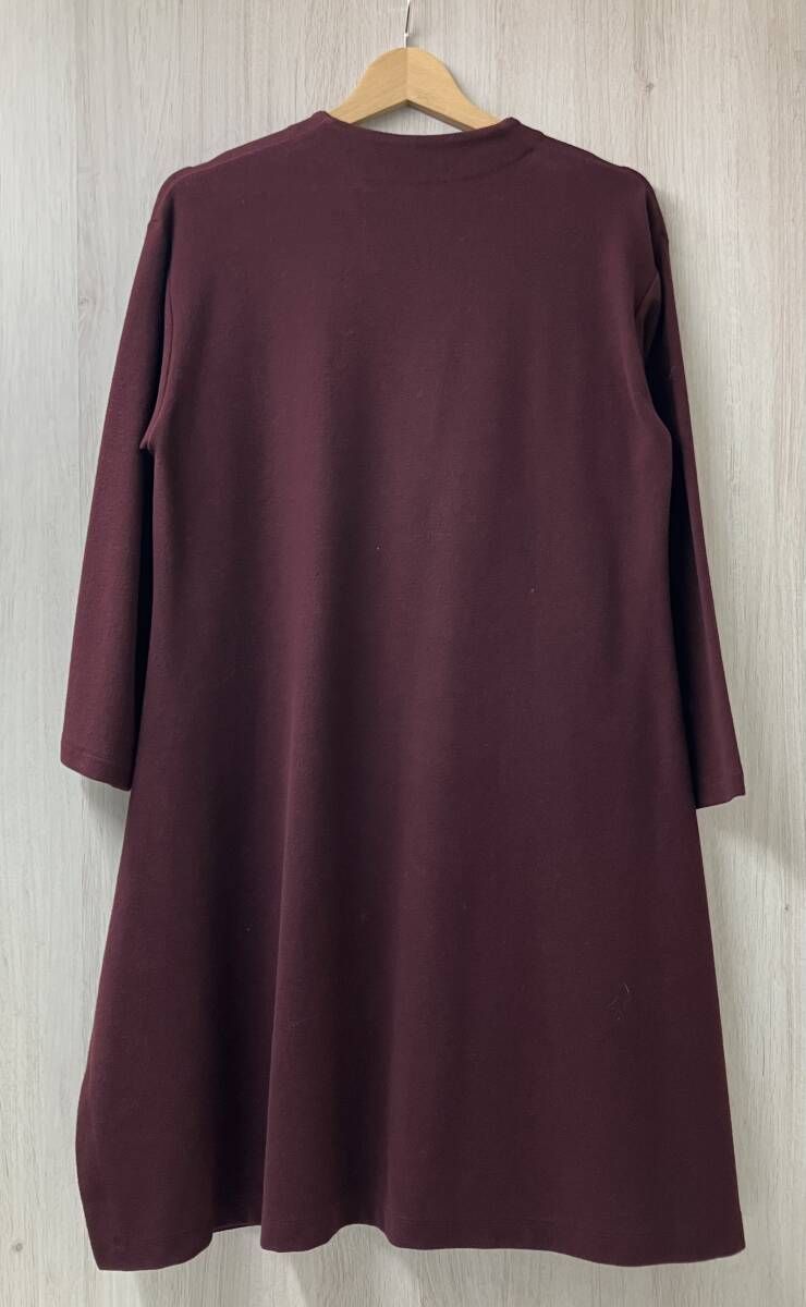 ISSEY MIYAKE HaaT イッセイミヤケ ハート Vネック ワンピース サイズ2 ワインレッド系