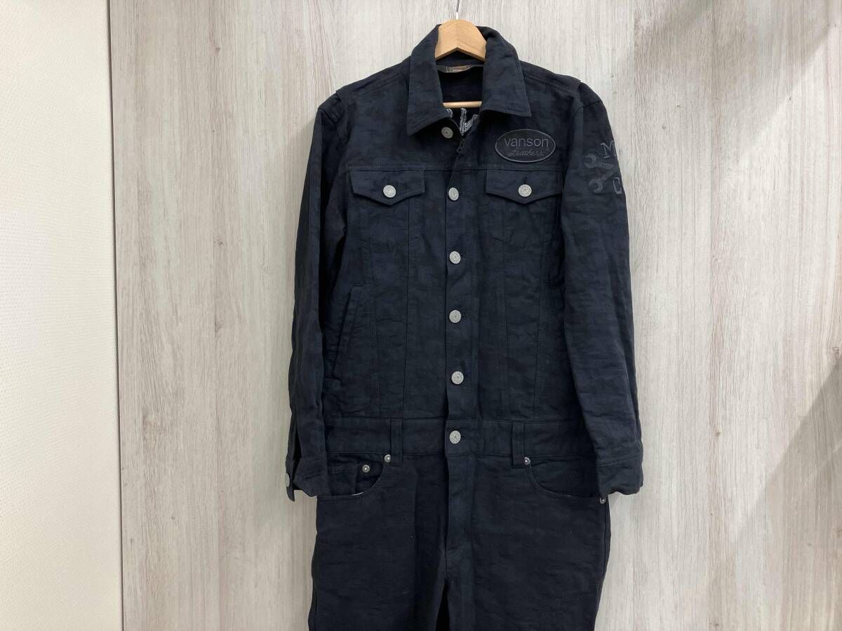 VANSON オーバーオール・オールインワン つなぎ ブラック ネイビー S