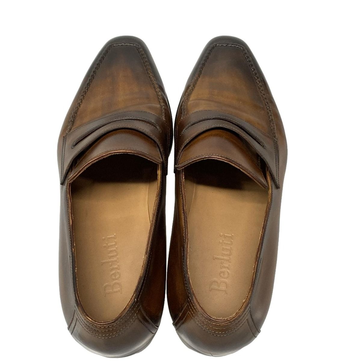 Berluti ベルルッティ　ブラウンレザー ローファー　8 1/2 berluti(ベルルッティ) ローファー 7 1/2 メンズ美品 - ダークブラウン
