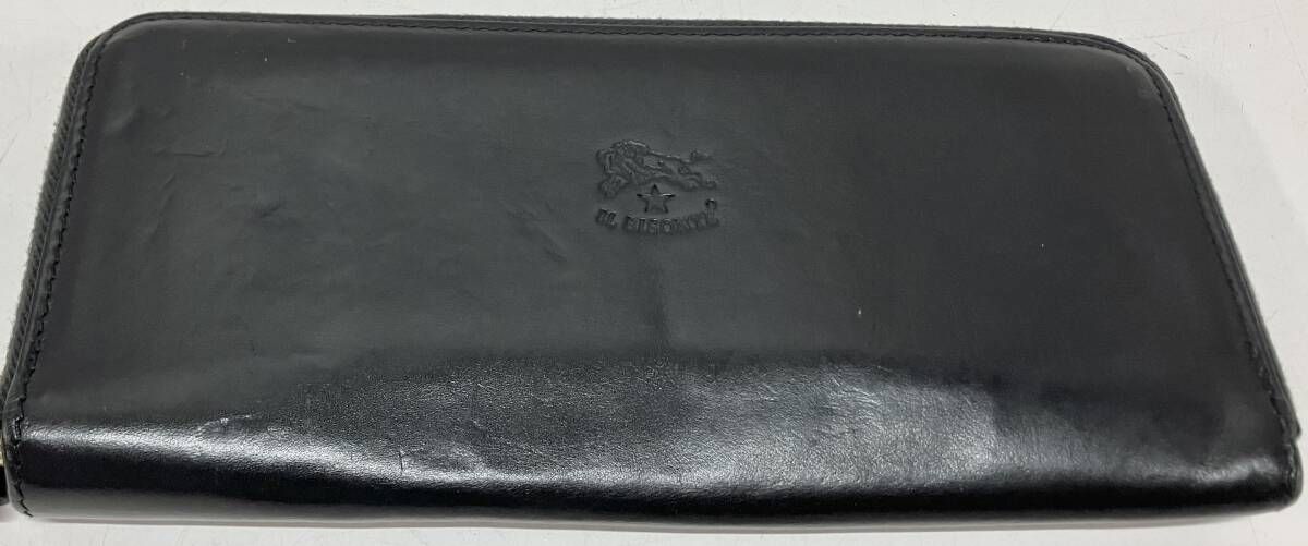 達成感 IL BISONTE イルビゾンテ 長財布 ブラック ファスナー イタリア製 傷あり