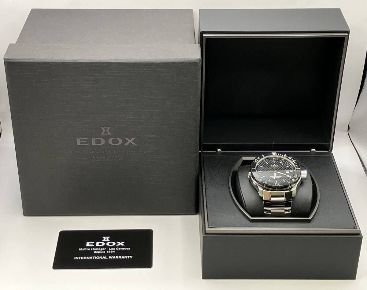 稼働品 EDOX エドックス 80099-33 M-NIN 3 クロノオフショア1 プロフェッショナル 自動巻き 腕時計 付き