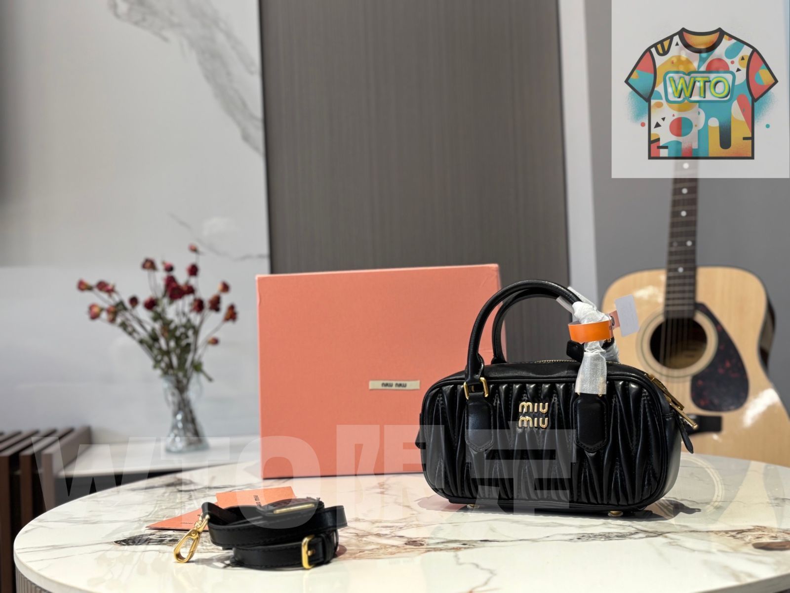  WTO通販 Miu ミュウミュウ ボウリングバッグアップグレード版 ボックス付きで多用途に対応1-WTO輸入-LNU 68 ハンドバッグ バッグ