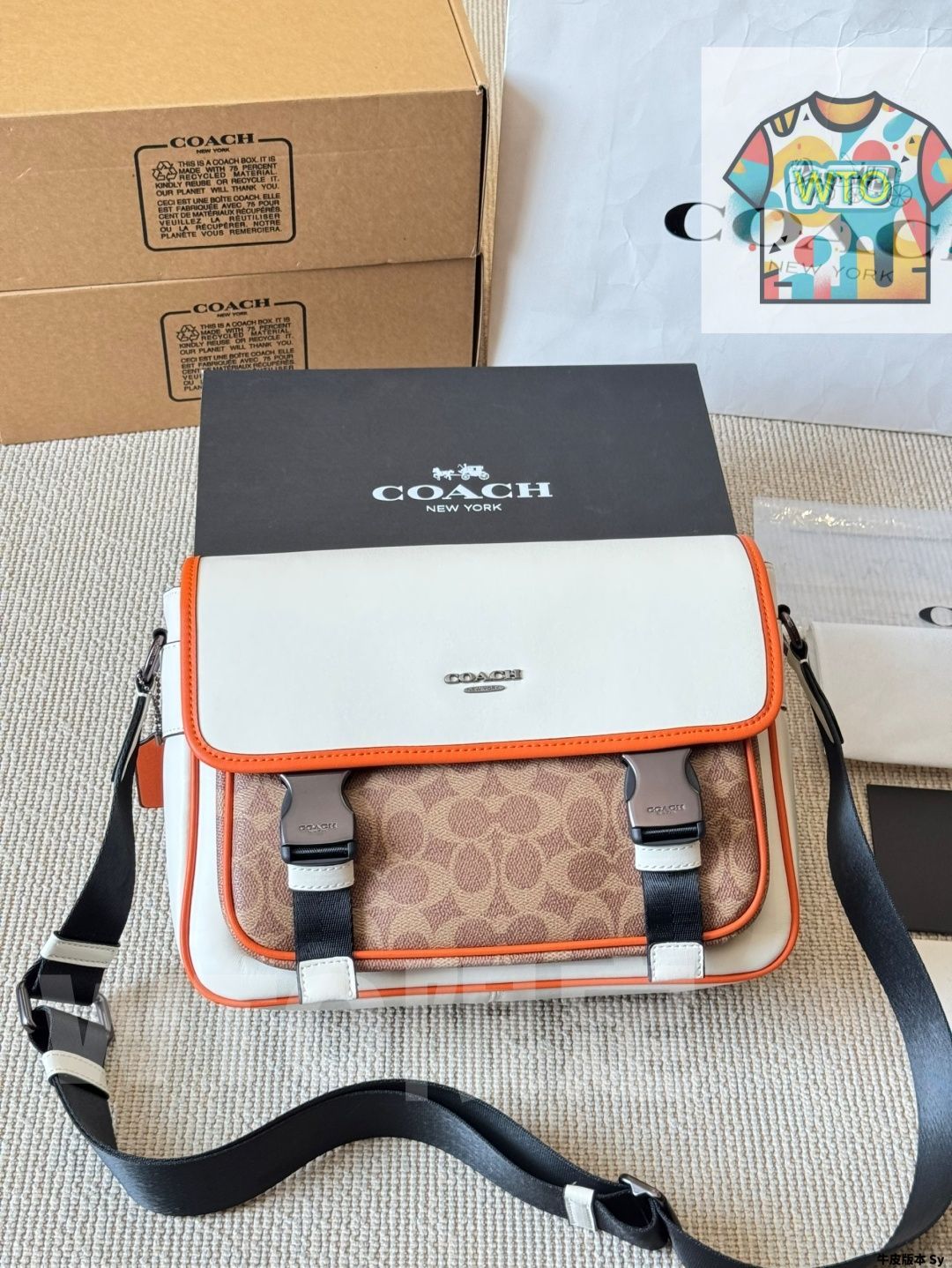 WTO通販 Coach コーチ レーサークロスボディ スモークグレーで 帥気 実用的1-WTO輸入-KVW84