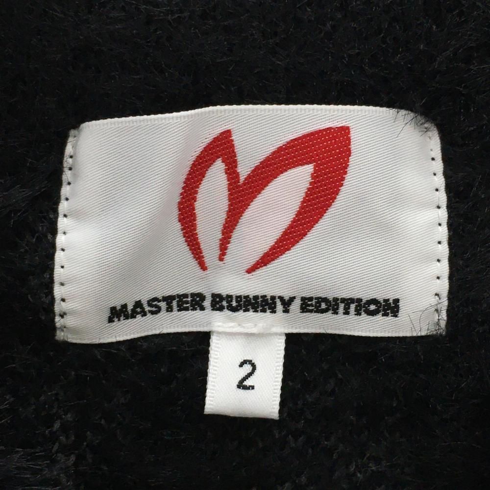 超美品】マスターバニー セーター 黒×グレー ロゴ総柄 レディース 2(L
