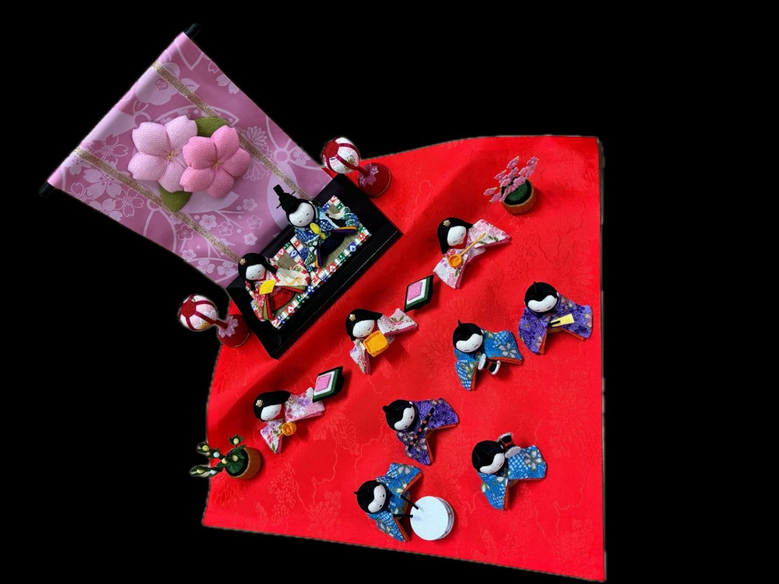 花几帳付わらべ雛１０人揃い rh 272 s