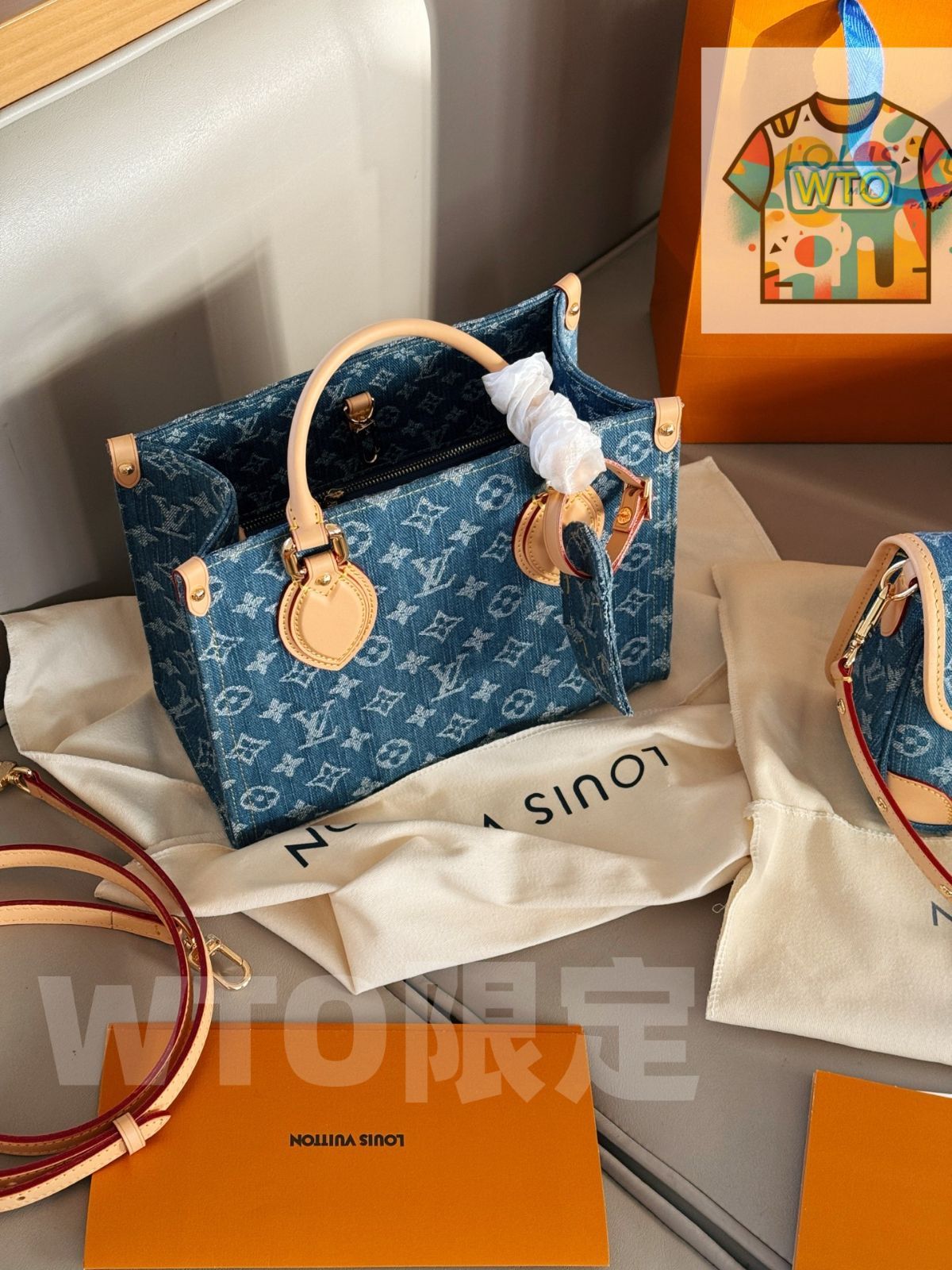 WTO通販 Louis Vuitton ルイヴィトン オンザゴーショッピングバッグシリーズ デニム素材で優雅さを演出1-WTO輸入-YIU03