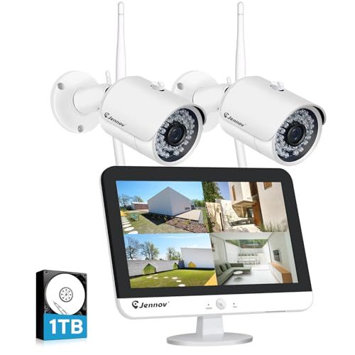 防犯カメラ ワイヤレス 屋外 500万画素 2台 家庭用 無線 監視カメラ wifi 屋外IP66防水 人体検知機能 録音機能付き 1TBHDD内蔵 録画機能付き 13 液晶モニタ付き 赤外線暗視撮影 夜間監視 24時間録画 警報通知 0e5c8b02