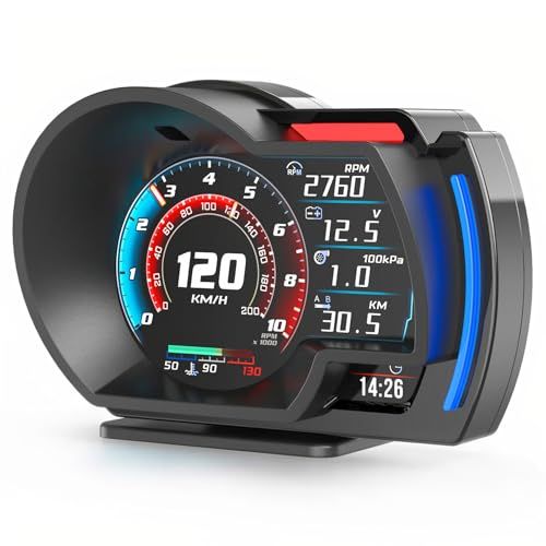 OBD2 メーター マルチメーター タコメーター 速度 水温 電圧 ブースト計 故障診断 警告機能 3.5インチ リアルタイム表示 日本語対応 3aaf06b8