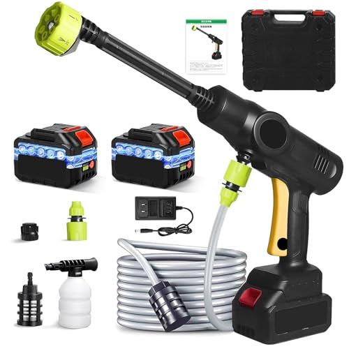 高圧洗浄機 コードレス 充電式 工場直販 2025新登場高圧洗車機 10Mpa最大吐出 力 吐出水量8L min 20000mAh大容量バッテリー 6in1ノズル付き 800Wブラシレスモータ 自吸式 45 20 10M噴射距離 軽量 a21daadd