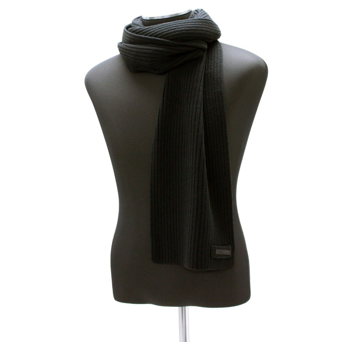 5 PRADA プラダ UMS180 35C ブラック マフラー ストール ウール