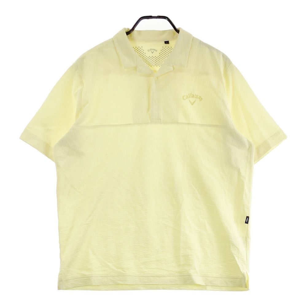 サイズ L CALLAWAY キャロウェイ モデル 半袖ポロシャツ 総柄 イエロー系 240101552913 ゴルフウェア メンズ ストスト