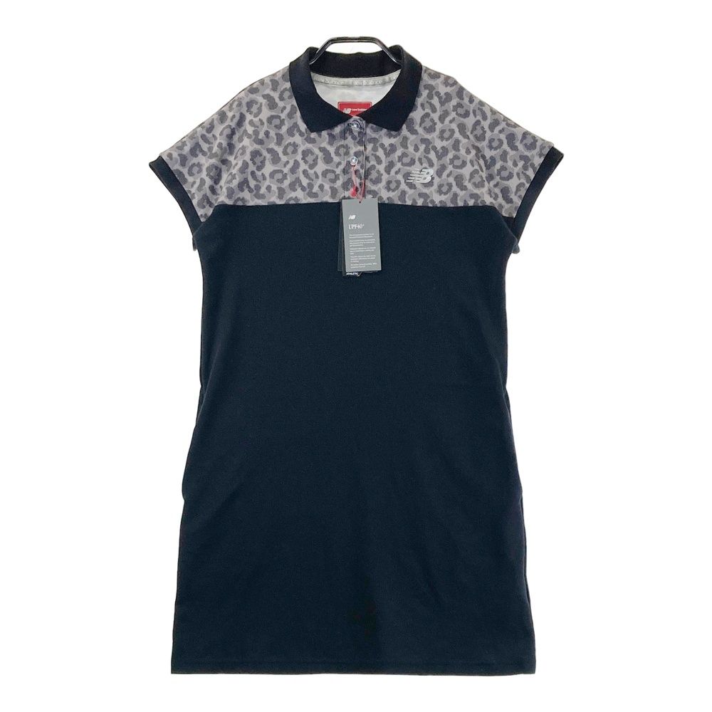 サイズ 1 NEW BALANCE GOLF ニューバランス モデル 半袖ワンピース レオパード柄 ブラック系 240101558302 ゴルフウェア レディース ストスト