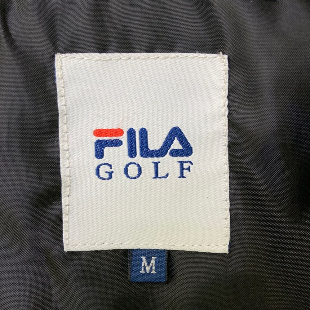 サイズ：M FILA GOLF フィラゴルフ  中綿 ジップジャケット 千鳥柄 ブラック系 [240101561535] ゴルフウェア メンズ ストスト