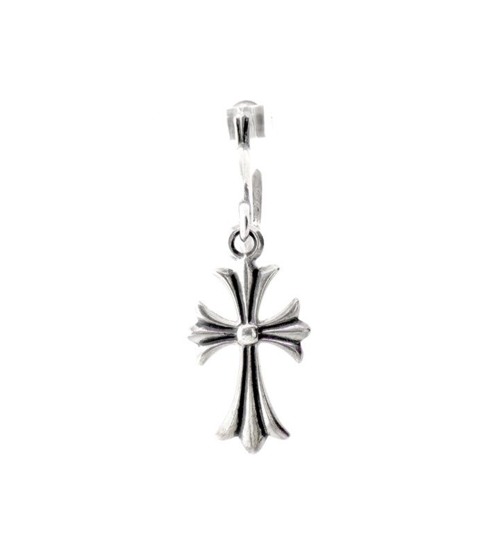 クロムハーツ CHROME HEARTS TINY CH CROSS タイニー クロス フープ シルバー ピアス 45476