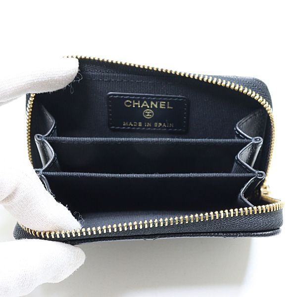  シャネル CHANEL マトラッセ コインパース キャビアスキン ブラック AP 4818 ココマーク カードケース コインケース 小銭入れ 小物