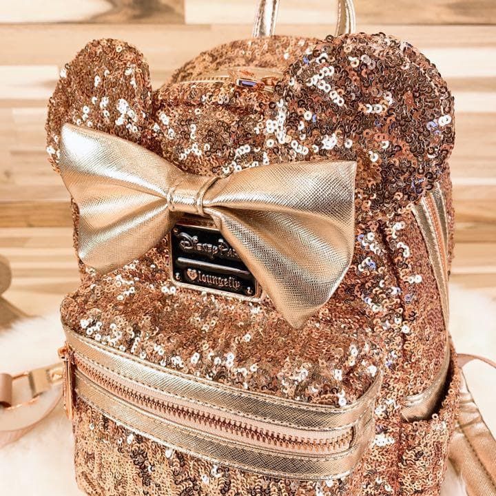 ディズニー×ラウンジフライ コラボ スパンコール リュックピンク バックパック キラキラ ミニーちゃん