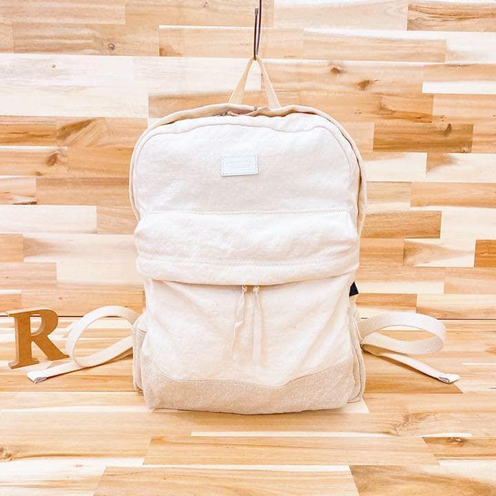 稀少 アルテポーヴェラ キャンバス リュック バックパック オフホワイト 白 A4サイズ バックパック