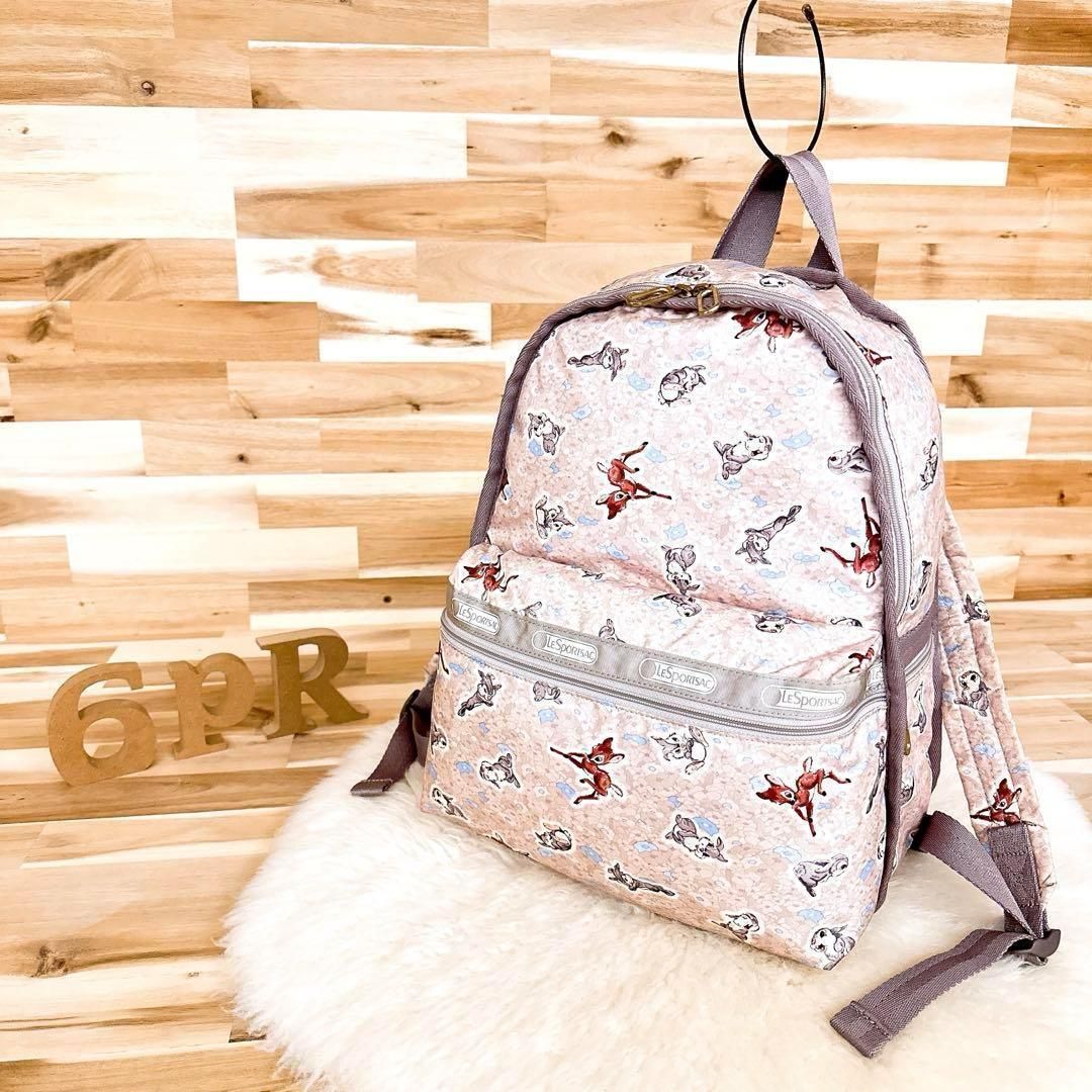 レスポートサック×ディズニー コラボ とんすけ バンビ リュック A4サイズ バックパック ベージュ