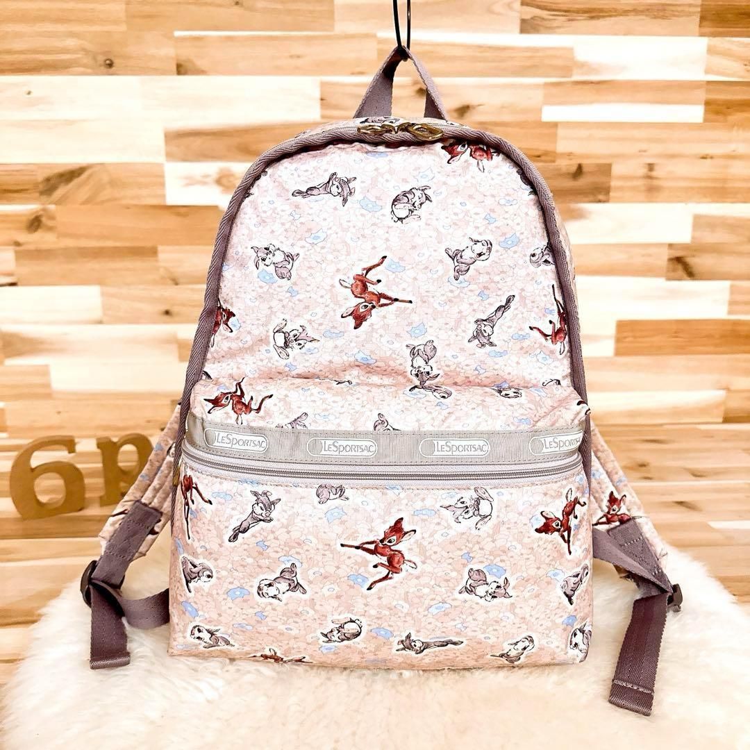 レスポートサック×ディズニー コラボ とんすけ バンビ リュック A4サイズ バックパック ベージュ