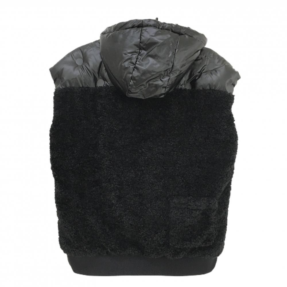 ダンスウィズドラゴン フード付ダウンベスト 黒 背面ボア 蓄熱裏地 レディース 3 L ゴルフウェア Dance With Dragon