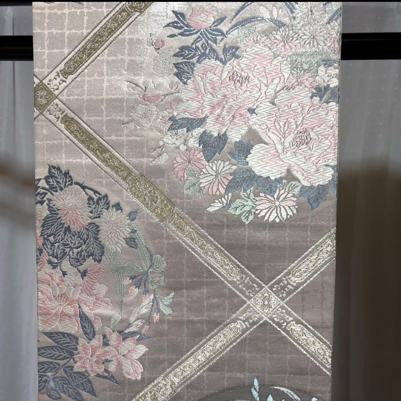 西陣唐織プラチナ箔袋帯 Silk