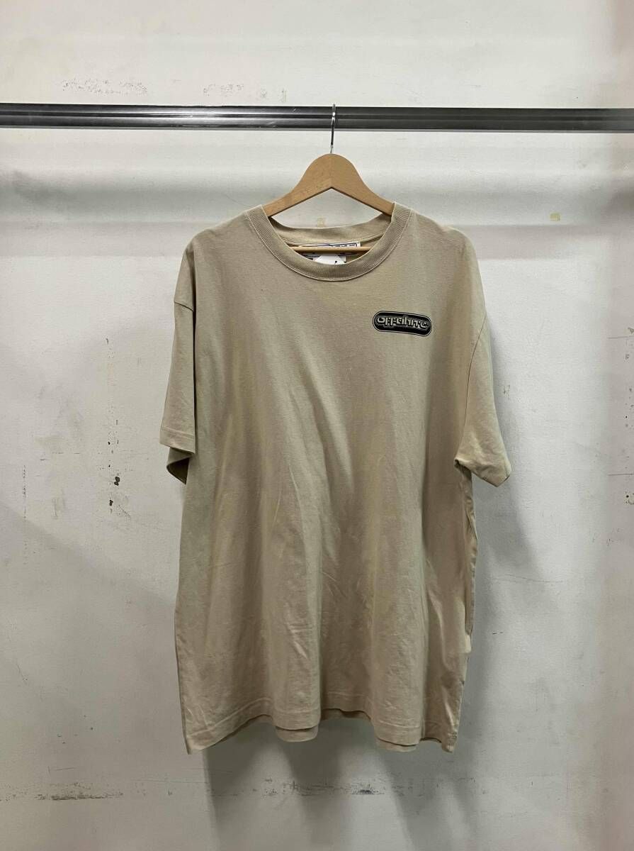 OFF-WHITE オフホワイト 22SS warrior print 半袖Tシャツ サイズS ベージュ ポルトガル製 OMAA038S22JER003