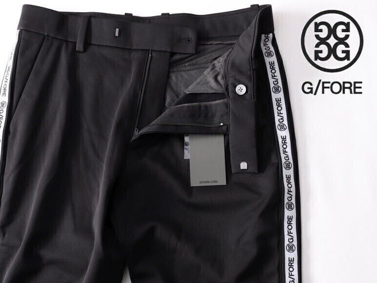 G FORE ジーフォア MENS エアシャットボンディング ロゴサイドラインパンツ 073215407 ブラック黒 本物保証 サイズ82 W84 or 85 W86