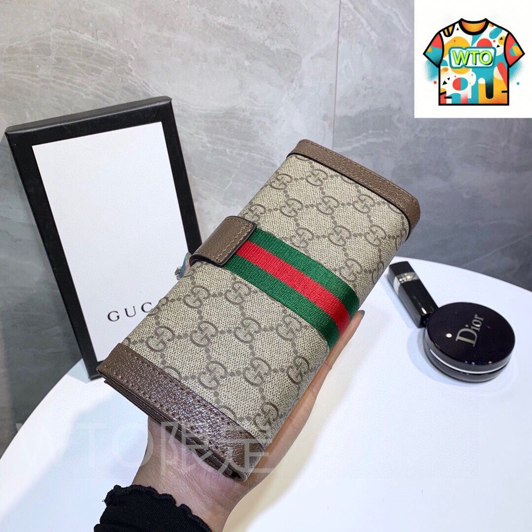 今日 Gucci グッチ クラシック二つ折りシリーズ 牛皮×PVC素材で作り精巧耐久性に優れる-WTO輸入2