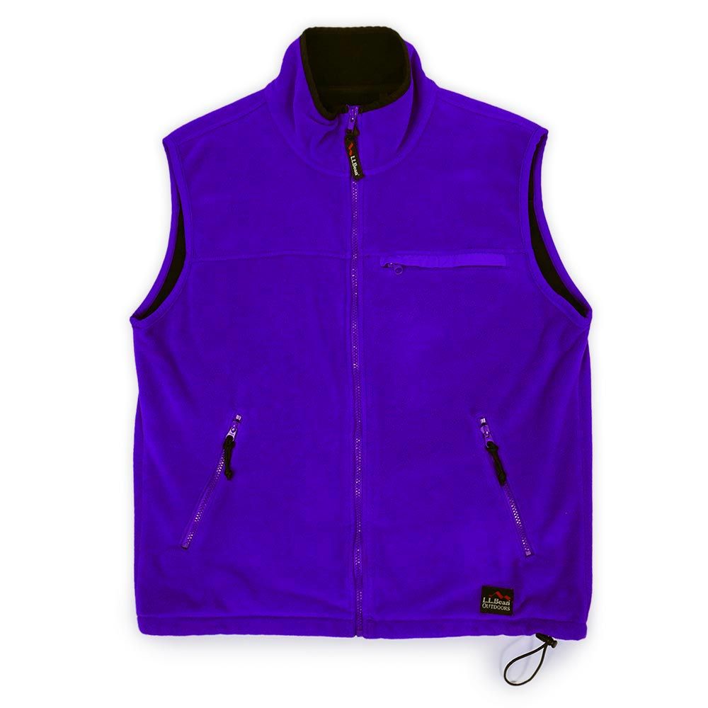 90s 00s 90-2000年代 OUTDOORS エルエルビーン L.L.Bean フリースベスト アウトドア MADE IN USA アメリカ製 ヴィンテージ 古着 メンズ ブルー パープル M-R