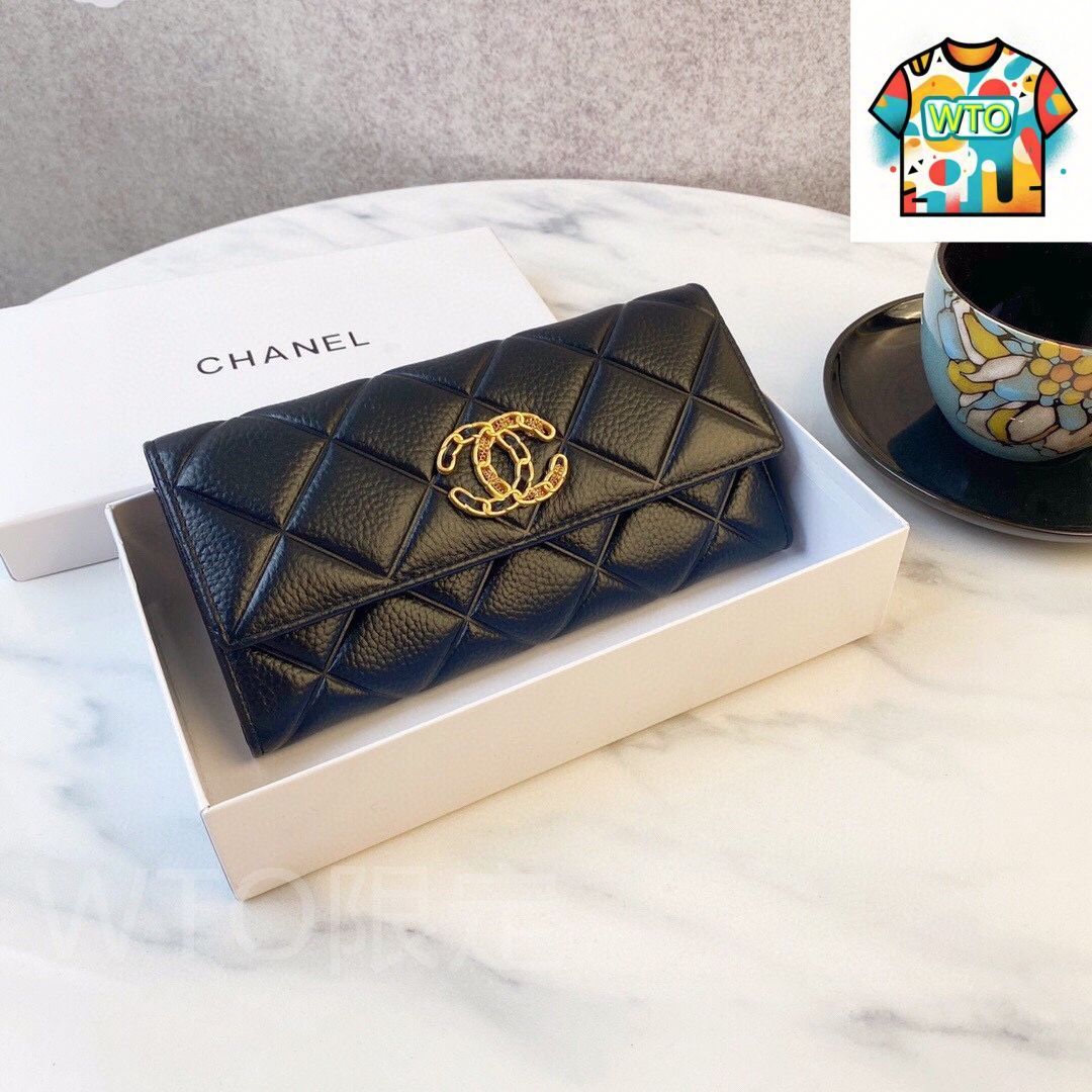 今日 Chanel シャネル 二つ折りウォレットシリーズ 牛皮を採用し精巧な仕上げを備える WTO輸入2