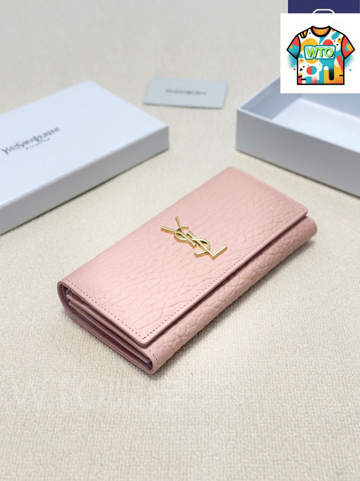 今日 Yves Saint Laurent イヴ サンローラン クラシックウォレットシリーズ 輸入小牛皮エンボス加工で質感に優れる-WTO輸入2