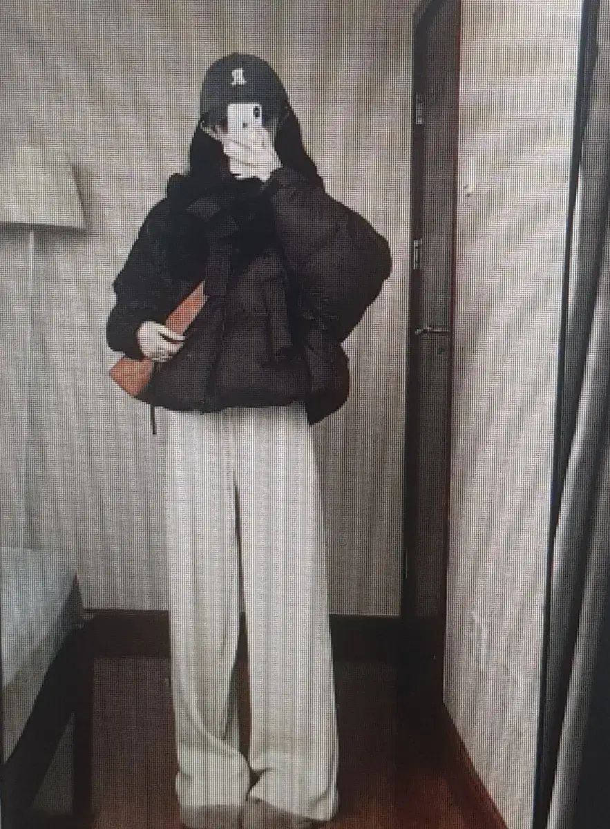 海外配送 ブラウン ショートダウン アイボリー ワイド パンツ セット