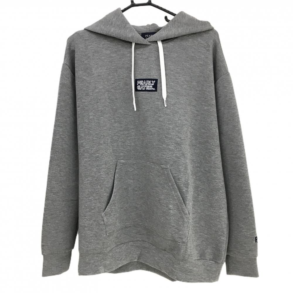超 パーリーゲイツ パーカー 杢グレー ダンボールニット レディース 1 M ゴルフウェア モデル PEARLY GATES
