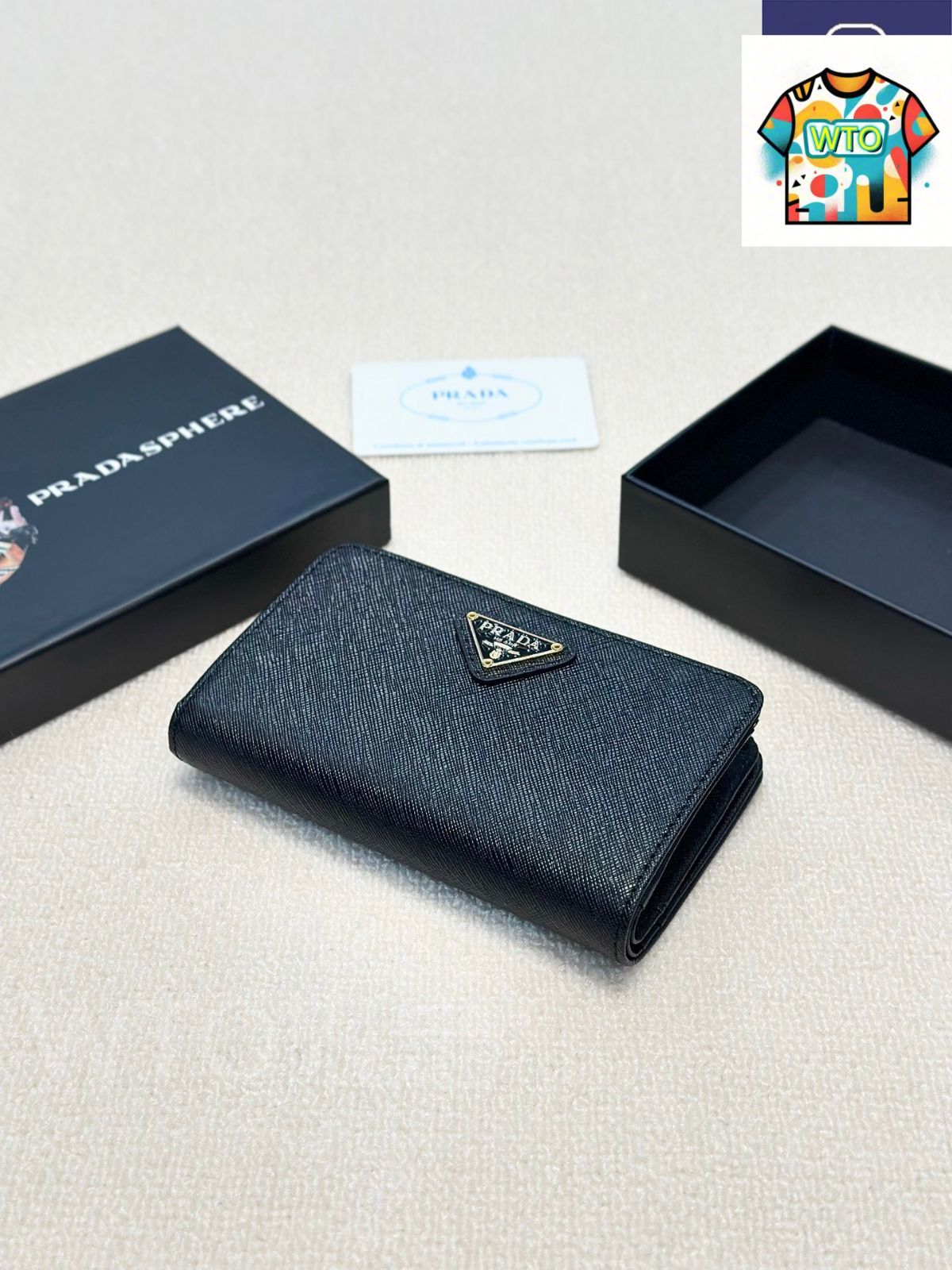 今日 Prada プラダ クラシックカードケースウォレットシリーズ 高品質クロスグレイン牛皮を採用-WTO輸入2