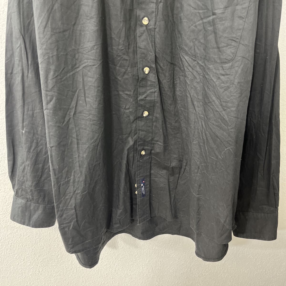 PORT AUTHORITY 長袖 無地シャツ 2XL ブラック ボタンダウン 胸ポケット 刺繍 ロゴ 長袖シャツ トップス 春物 a711-5651