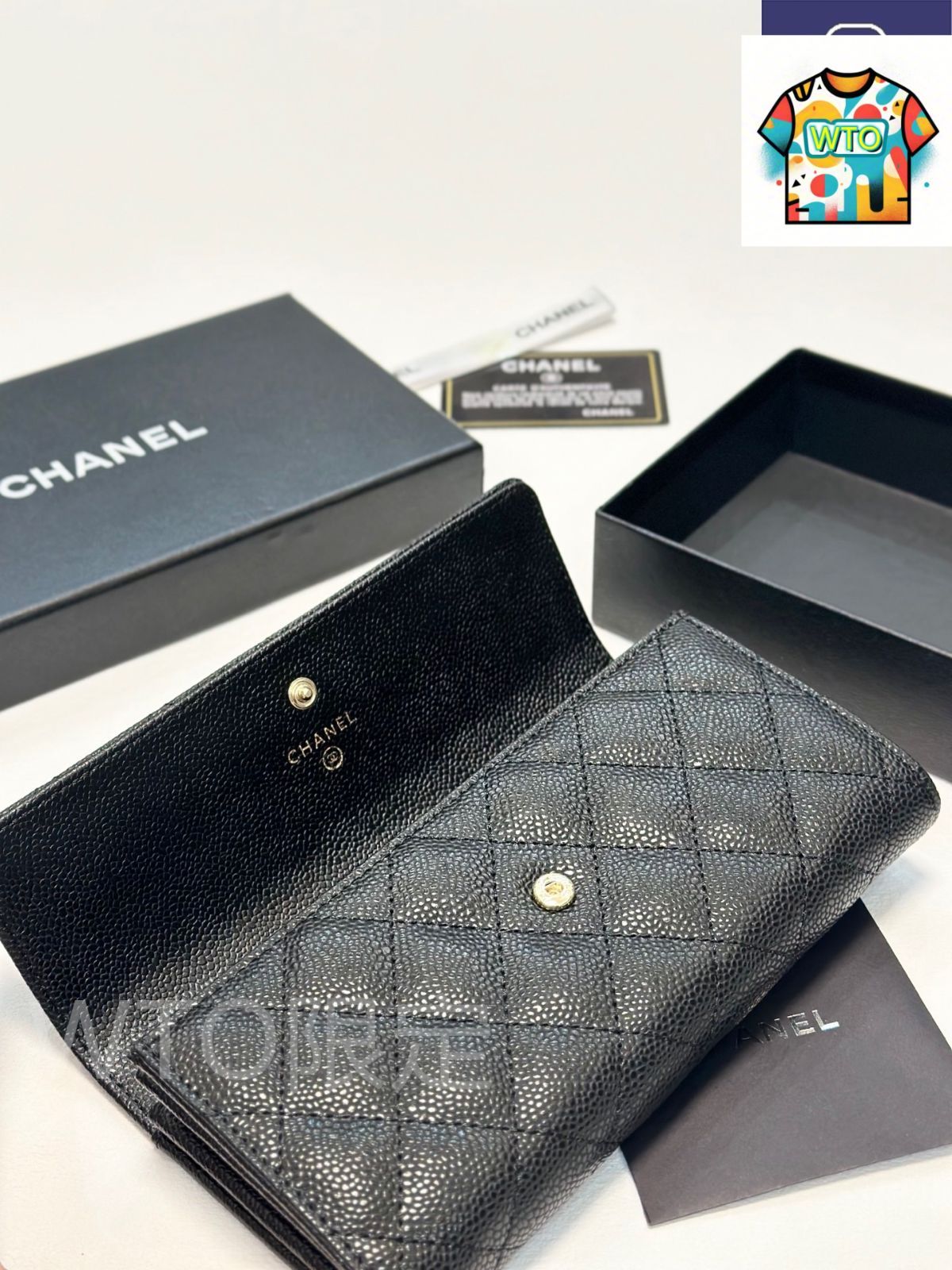 今日 Chanel シャネル クラシック二つ折りウォレットシリーズ キャビアレザーを採用し精巧な仕上げに優れる WTO輸入2 財布 キッズファッション小物 ベビー キッズ