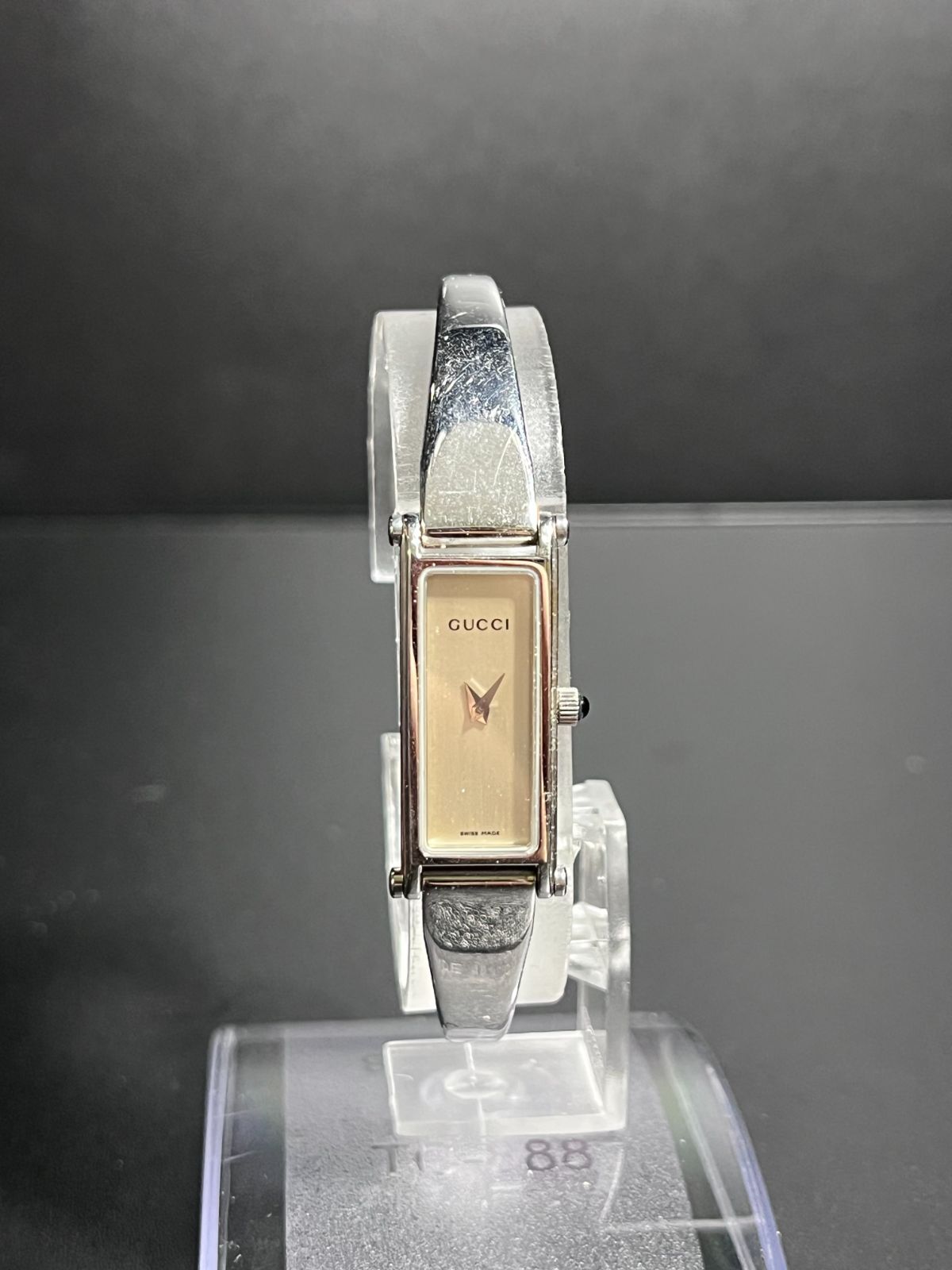 グッチ クォーツ 時計 不動 シルバー