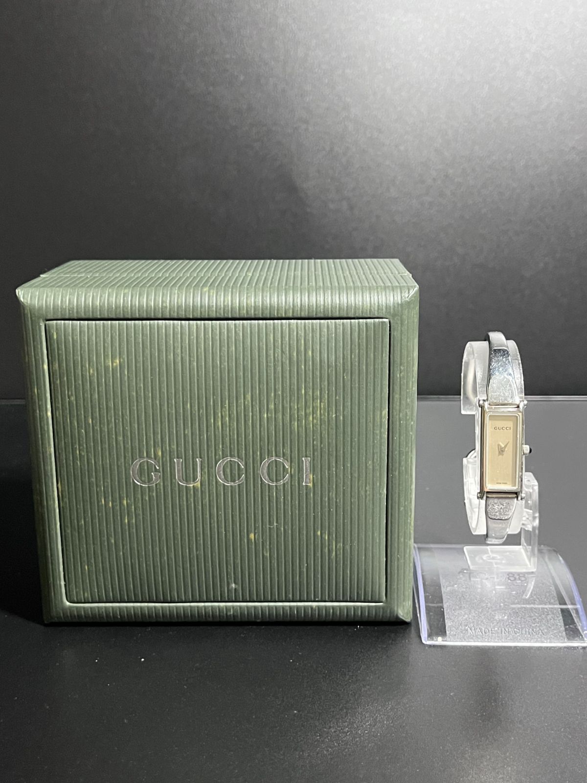 グッチ クォーツ 時計 不動 シルバー