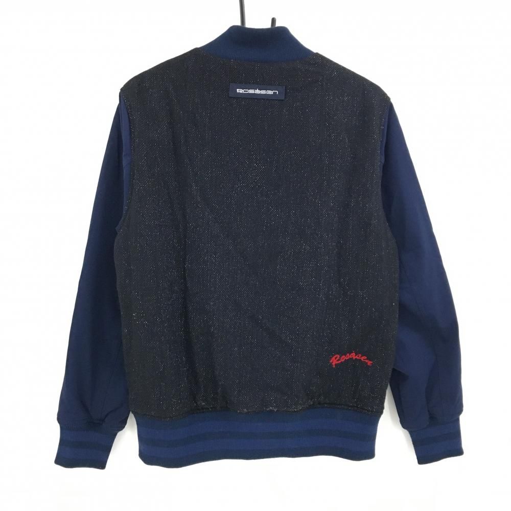 超 ロサーセン 中綿ジャケット 黒 ネイビー 身頃ラメ ブルゾン メンズ L ゴルフウェア Rosasen