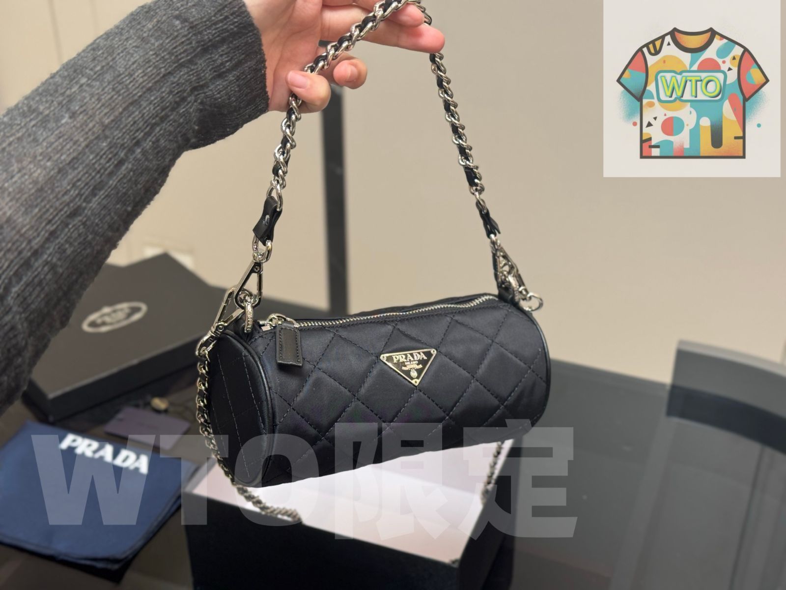  WTO通販 Prada プラダ 25 ss 円筒バッグシリーズ コンパクトで可愛らしい1-WTO輸入-ZCD 83 ハンドバッグ バッグ