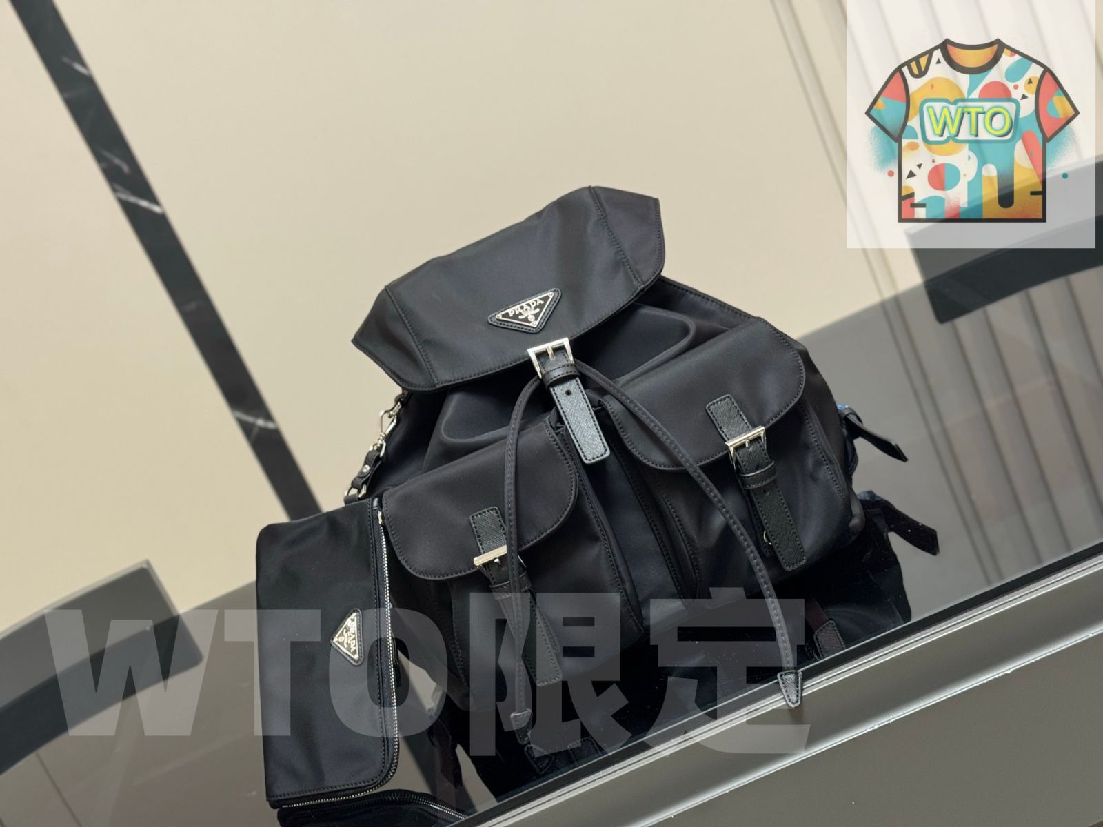 WTO通販 Prada プラダ ナイロンリュックサックシリーズ 軽度の防水性を備える1-WTO輸入-IUS40