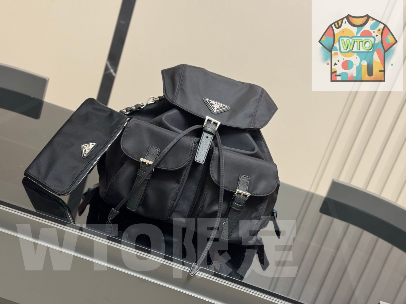 WTO通販 Prada プラダ ナイロンリュックサックシリーズ 軽度の防水性を備える1-WTO輸入-IUS40