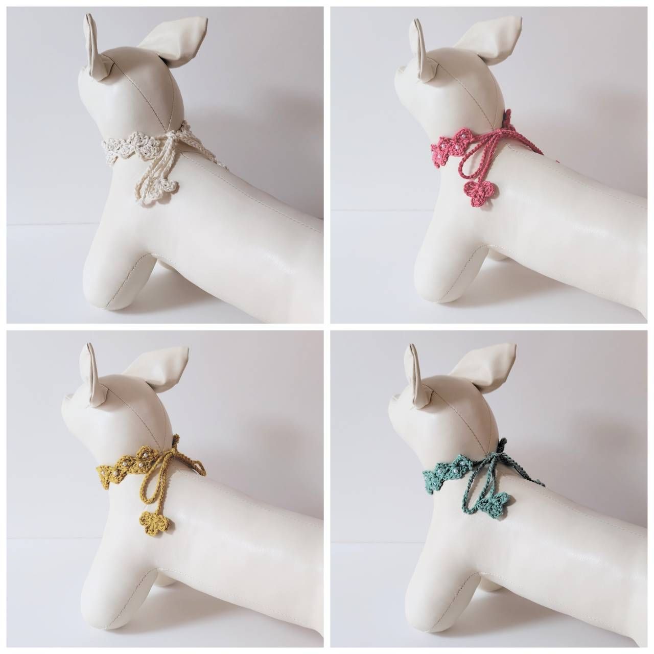 犬用ハンドメイドアクセ♡値下げ‼️ 可愛い小型犬用アクセサリー通販 鎌倉DOG シフォンリボンネックレス