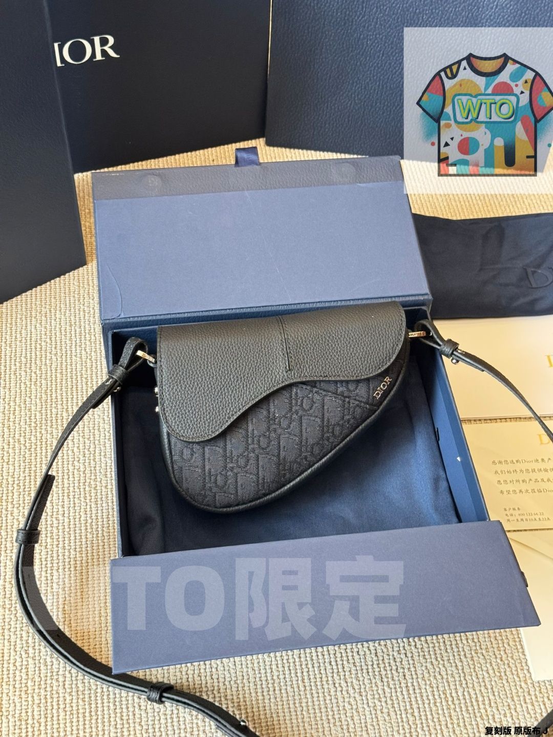 WTO通販 DIOR ディオール サドルバッグシリーズ オブリークプリントと粒面牛皮革を融合1-WTO輸入-LVU02