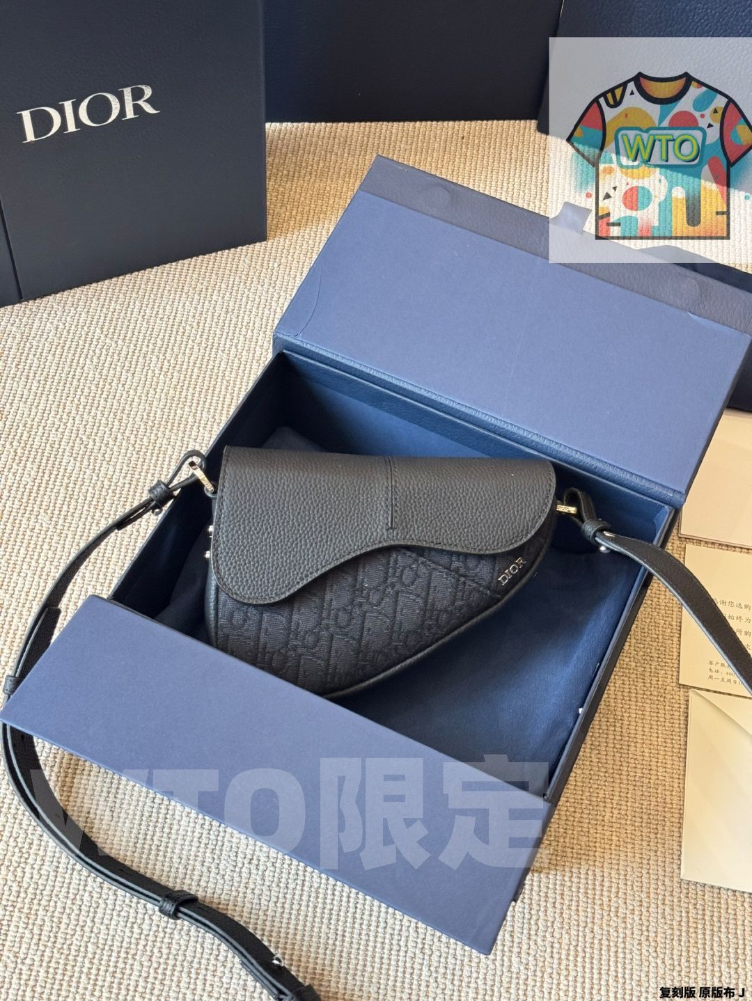 WTO通販 DIOR ディオール サドルバッグシリーズ オブリークプリントと粒面牛皮革を融合1-WTO輸入-LVU02