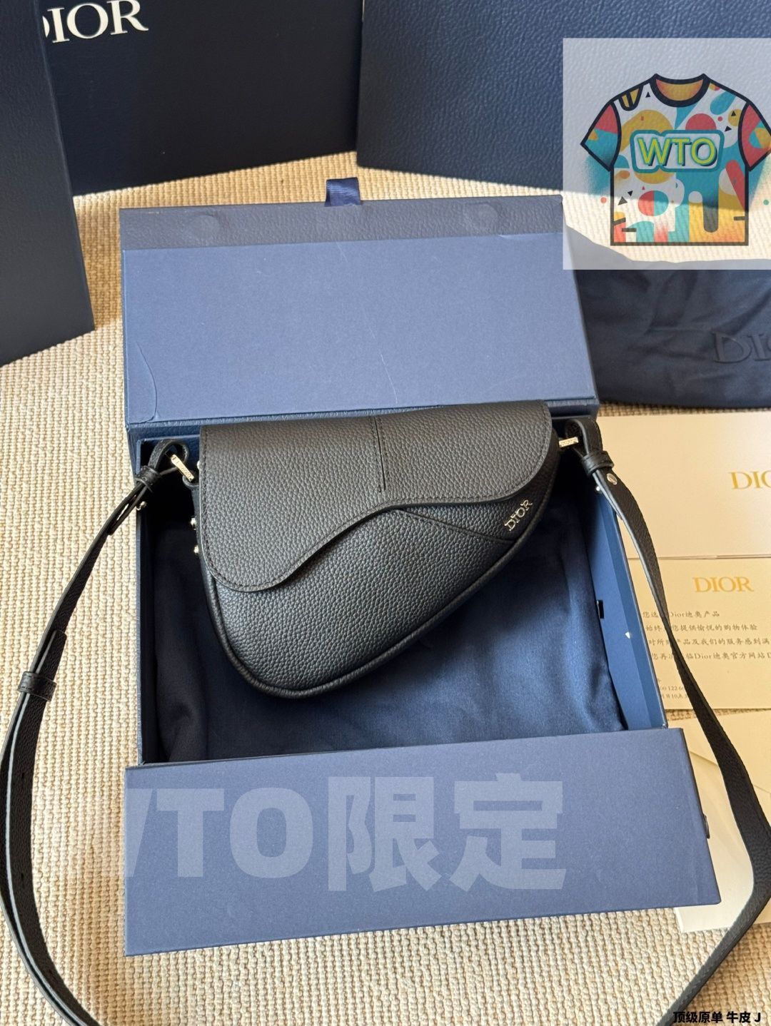 WTO通販 DIOR ディオール サドルバッグシリーズ オブリークプリントと粒面牛皮革を融合1-WTO輸入-VZC92