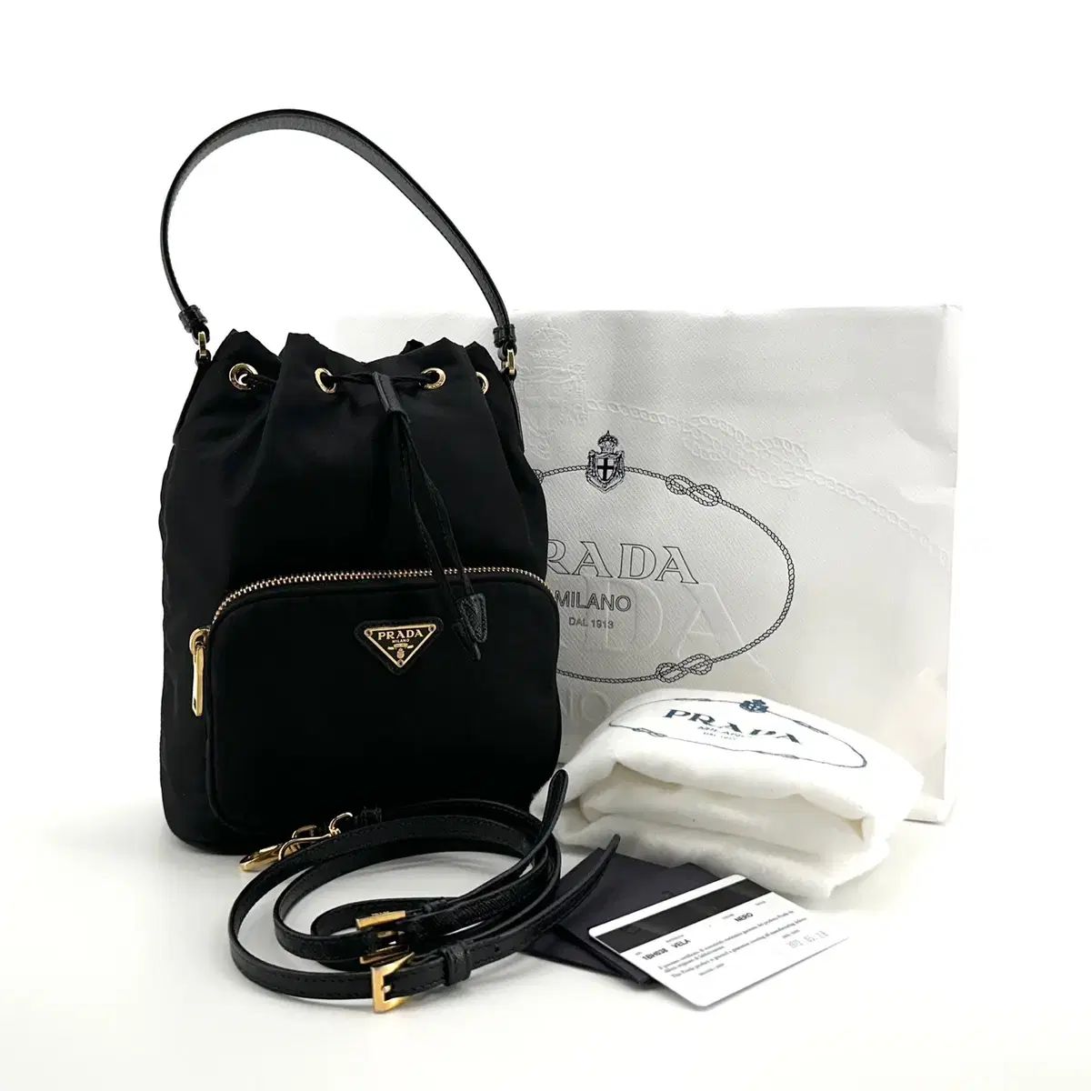 デパート PRADA リナイロン ポコノ バケットバッグ 1bh038