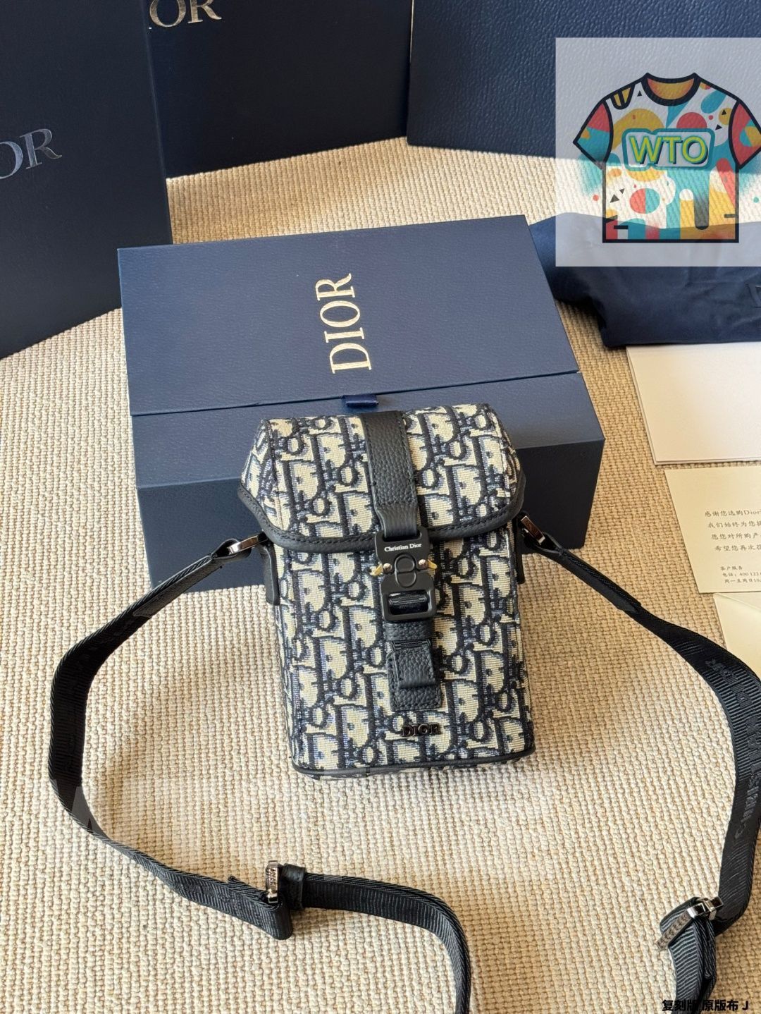 WTO通販 DIOR ディオール ヒット ザ ロードシリーズ オブリークプリントと粒面牛皮革を 1-WTO輸入-QUC02