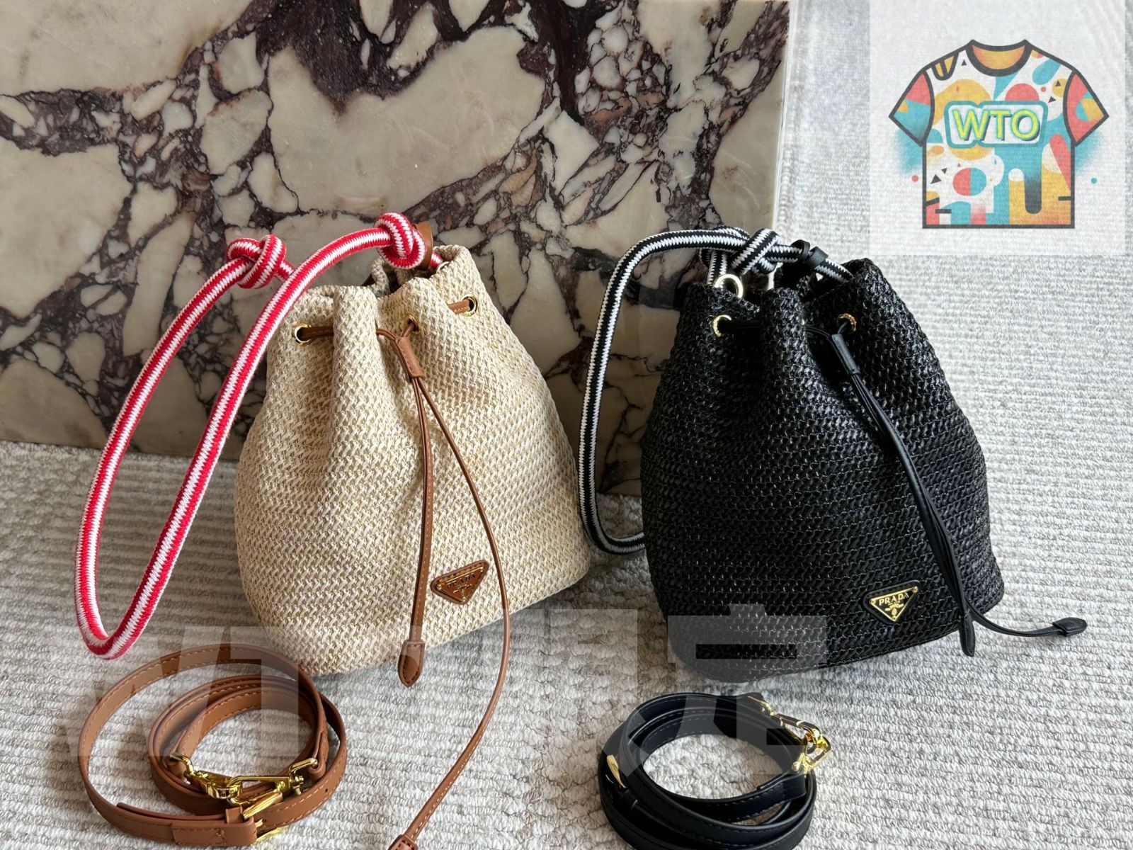 WTO通販 Prada プラダ 編み物バケットバッグシリーズ 清涼感と実用性を兼ね備える1 WTO輸入 IUN 84