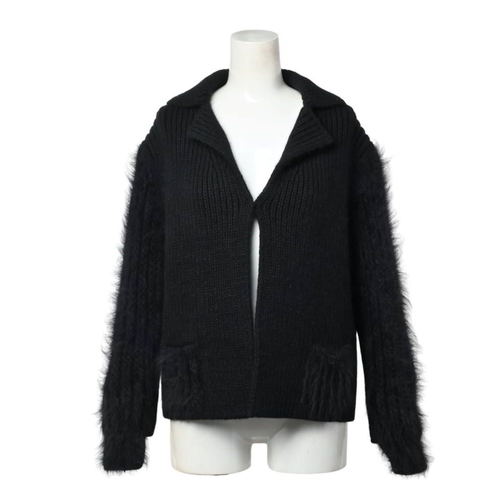CHANEL 02A P19701W03040 アンゴラ混 ニット ジャケット